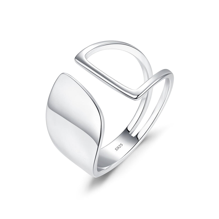 Geometric Open Adjustable 925 Sterling Silver Ring