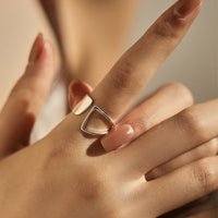 Geometric Open Adjustable 925 Sterling Silver Ring