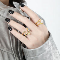 Double Layer Irregular Baroque Pearl Ring