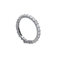Round Crystal Lines 925 Sterling Silver Ring