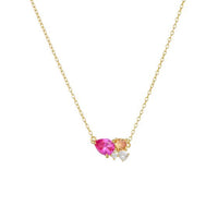 Pink Teardrop Crystal 925 Sterling Silver Necklace