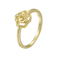 Camellia Flower Crystal Sterling Silver Ring