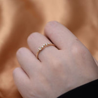 Natural Moonstone and Crystal Open Sterling Silver Ring