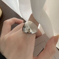 Glossy Spherical 925 Sterling Silver Adjustable Ring