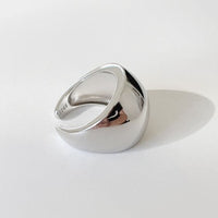 Glossy Spherical 925 Sterling Silver Adjustable Ring