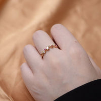 Rainbow Red Crystal Adjustable 925 Sterling Silver Ring