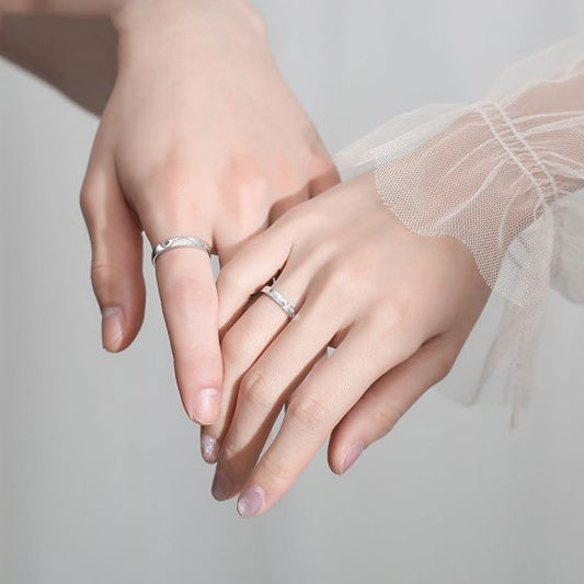 Mountain Oath Minimalist 925 Sterling Adjustable Couple Rings