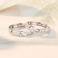 Mountain Oath Minimalist 925 Sterling Adjustable Couple Rings