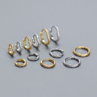 Mini Crystal Irregular Wave Stacker Hoop Earrings