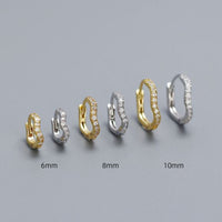 Mini Crystal Irregular Wave Stacker Hoop Earrings