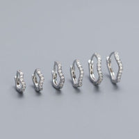 Mini Crystal Irregular Wave Stacker Hoop Earrings