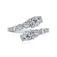 Pear-Shaped Zircon Open S925 Sterling Silver Ring