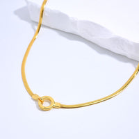 S925 Gold-Plated Thin Flat Snake Bone Necklace