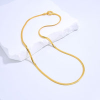 S925 Gold-Plated Thin Flat Snake Bone Necklace