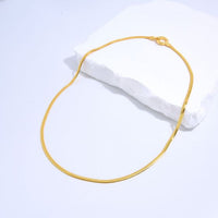 S925 Gold-Plated Thin Flat Snake Bone Necklace