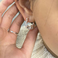 Irregular Folding Bag 925 Sterling Silver Hoop Earrings