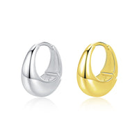 Geometric Minimalist 925 Sterling Silver Hoop Earrings