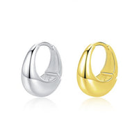 Geometric Minimalist 925 Sterling Silver Hoop Earrings