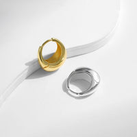 Geometric Minimalist 925 Sterling Silver Hoop Earrings