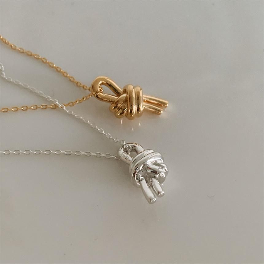 Irregular Knot Sterling Silver Necklace