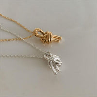 Irregular Knot Sterling Silver Necklace