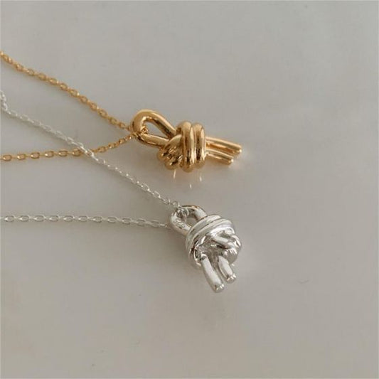 Irregular Knot Sterling Silver Necklace