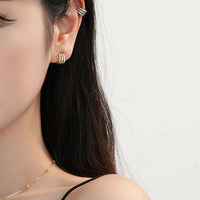 Micro-Set Crystal V-Shape Hoop Earrings, 925 Sterling Silver
