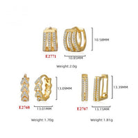 Micro-Set Crystal V-Shape Hoop Earrings, 925 Sterling Silver
