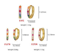 Colorful Crystal 925 Sterling Silver Hoop Earrings