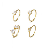 Geometry Leaves Crystal Adjustable Ring