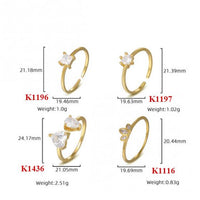 Geometry Leaves Crystal Adjustable Ring