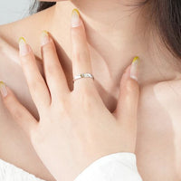Sun Moon Dual-Color Open Band Couple Ring Set