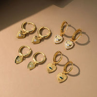 Crystal Heart Dangling Earrings, 925 Sterling Silver