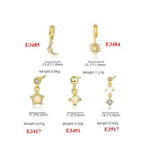 Created Opal Crescent Moon and Stars Single Earring