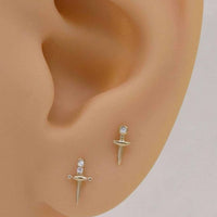 Modern Crystal Dagger Stud Earring (Single)