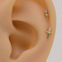 Modern Crystal Dagger Stud Earring (Single)