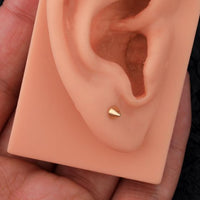 Geometric Triangular Cone 925 Sterling Screw Flat Stud Earring (Single)