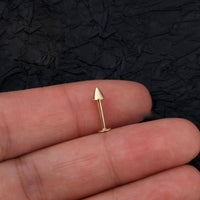 Geometric Triangular Cone 925 Sterling Screw Flat Stud Earring (Single)
