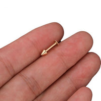 Geometric Triangular Cone 925 Sterling Screw Flat Stud Earring (Single)