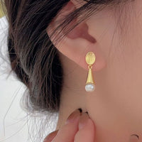 Waterdrop Shell Pearl Stud Earrings, 925 Sterling Silver