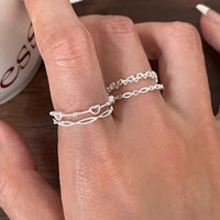 Sweet Hollow Heart Adjustable 925 Sterling Silver Ring