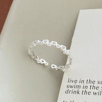 Sweet Hollow Heart Adjustable 925 Sterling Silver Ring