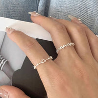 Sweet Hollow Heart Adjustable 925 Sterling Silver Ring