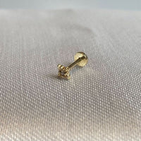 Lucky Crystal Four-Leaf Clover Screw Flat Stud (Single)