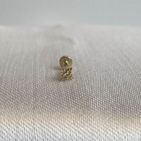 Lucky Crystal Four-Leaf Clover Screw Flat Stud (Single)