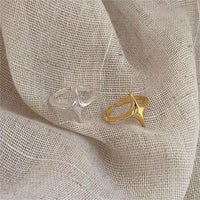 Four-Pointed Star Adjustable Sterling Silver Ring