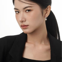 Natural Pearl Crystal Circle Hoop Earring (Single)