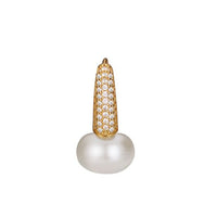 Natural Pearl Crystal Circle Hoop Earring (Single)