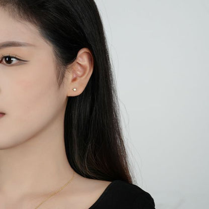 Mini CZ Moon, Star, Smile, Cross & Mushroom Sterling Silver Stud Earrings