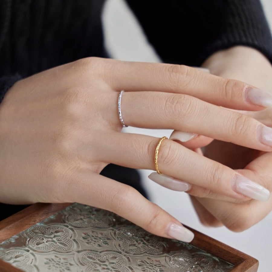 Minimalism Irregular Stacker Ring, 925 Sterling Silver